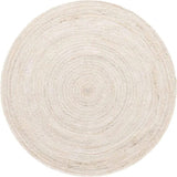 White Beige Jute Braided Round Rugfor Living Room – Reversible handmade by LoomifyHome