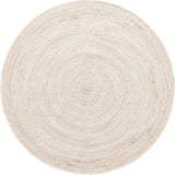 White Beige Jute Braided Round Rugfor Living Room – Reversible handmade by LoomifyHome