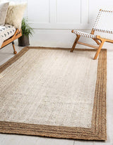 White Beige Jute Braided Runner Rugfor Living Room – White handmade by LoomifyHome