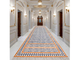 Handmade Woven Cotton Rug, Boho Orange Block Printed Cotton Area Rug Washable Rug for Hallways, Entryways, Bedroom, Kitchen
