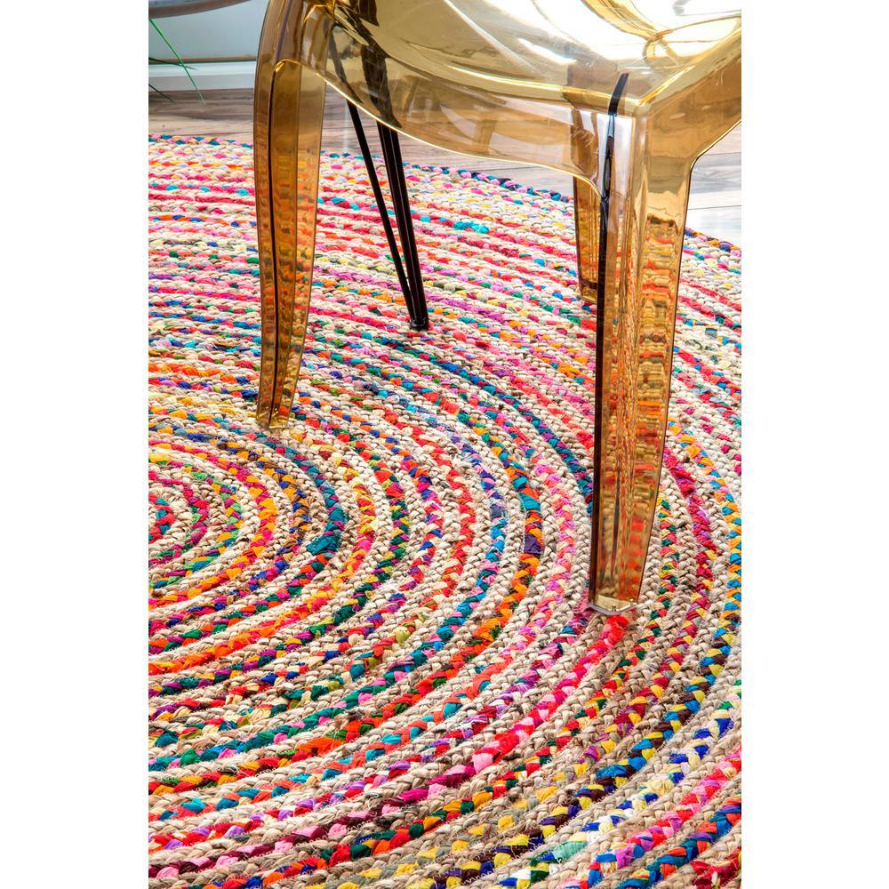 Blue Multicolor Jute Braided Runner Rugfor Living Room – Bohemian handmade by LoomifyHome