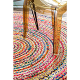 Blue Multicolor Jute Braided Runner Rugfor Living Room – Bohemian handmade by LoomifyHome