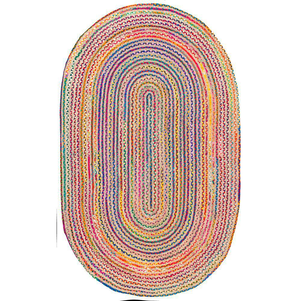 Blue Multicolor Jute Braided Runner Rugfor Living Room – Bohemian handmade by LoomifyHome