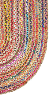 Blue Multicolor Jute Braided Runner Rugfor Living Room – Bohemian handmade by LoomifyHome