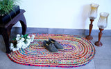 Blue Multicolor Jute Braided Runner Rugfor Living Room – Bohemian handmade by LoomifyHome