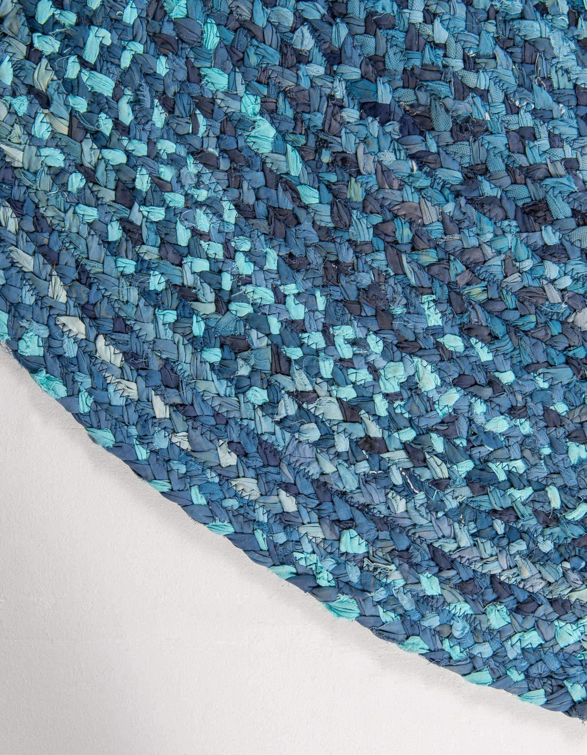 Blue Multicolor Jute Braided Oval Rugfor Living Room – 3 x 5 handmade by LoomifyHome