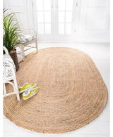 Blue Multicolor Jute Braided Oval Rugfor Living Room – 4 x 6 handmade by LoomifyHome
