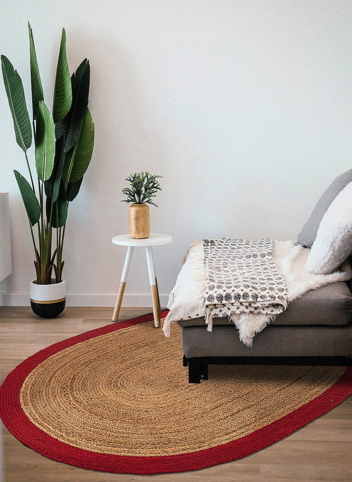 Multicolor Jute Braided Oval Rugfor Living Room – Bohemian handmade by LoomifyHome