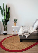 Multicolor Jute Braided Oval Rugfor Living Room – Bohemian handmade by LoomifyHome
