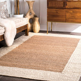 White Beige Jute Braided Oval Rugfor Living Room handmade by LoomifyHome