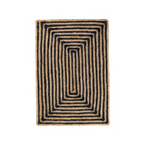 Black White Jute Braided Area Rugfor Living Room handmade by LoomifyHome