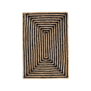 Black White Jute Braided Area Rugfor Living Room handmade by LoomifyHome