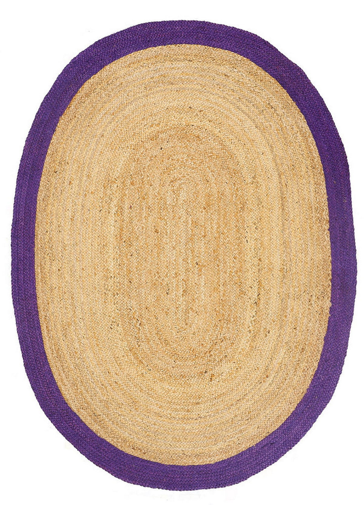 Purple Multicolor Jute Braided Oval Rugfor Living Room handmade by LoomifyHome