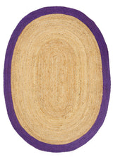 Purple Multicolor Jute Braided Oval Rugfor Living Room handmade by LoomifyHome