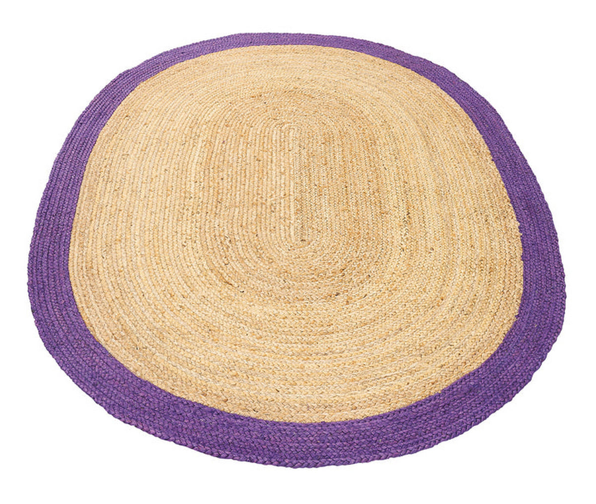 Purple Multicolor Jute Braided Oval Rugfor Living Room handmade by LoomifyHome