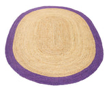Purple Multicolor Jute Braided Oval Rugfor Living Room handmade by LoomifyHome