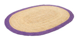 Purple Multicolor Jute Braided Oval Rugfor Living Room handmade by LoomifyHome