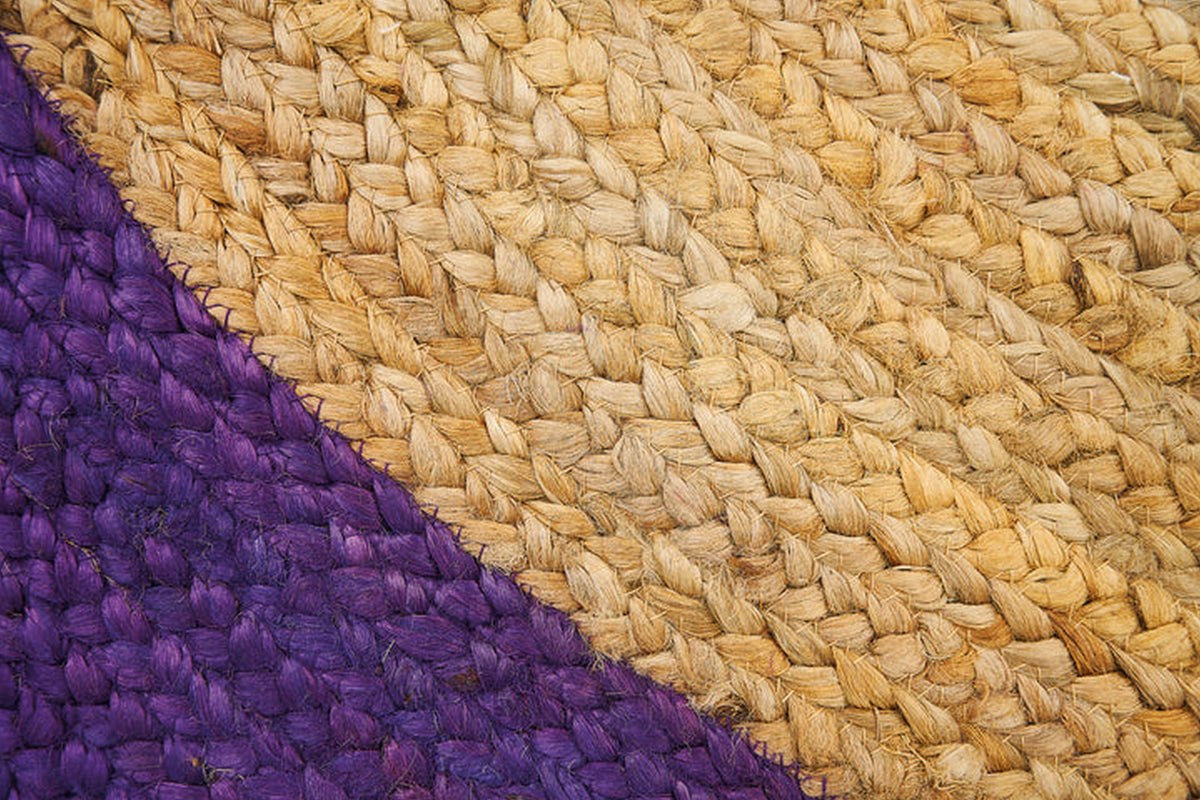 Purple Multicolor Jute Braided Oval Rugfor Living Room handmade by LoomifyHome