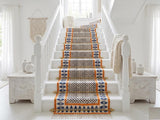 Bordered Boho Stairs Runner Rug Stair Treads Traploper  Stair Carpet treppenteppich Cotton Rug for Bedside, Entryway,