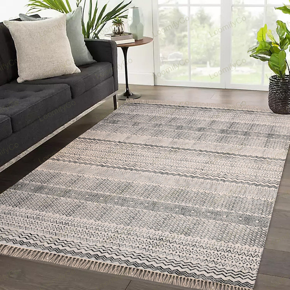 Washable Rugs, Extra Large Rug for Living Room/Bedroom/Dining Room, Washable Cotton Rug, Machine Washable Rug, Woven Kitchen Carpet