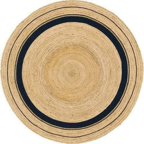 Beige Brown Jute Braided Round Rugfor Living Room handmade by LoomifyHome