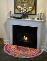 White Beige Jute Braided Half Moon Doormatfor Living Room – Reversible handmade by LoomifyHome