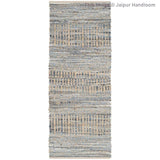 Beige Blue Jute Braided Runner Rugfor Living Room – Extra handmade by LoomifyHome