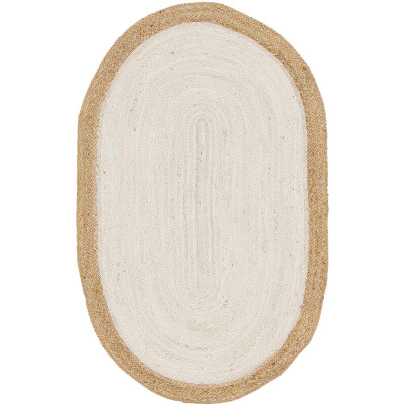 Blue Multicolor Jute Braided Oval Rugfor Living Room – 2 x 3 handmade by LoomifyHome
