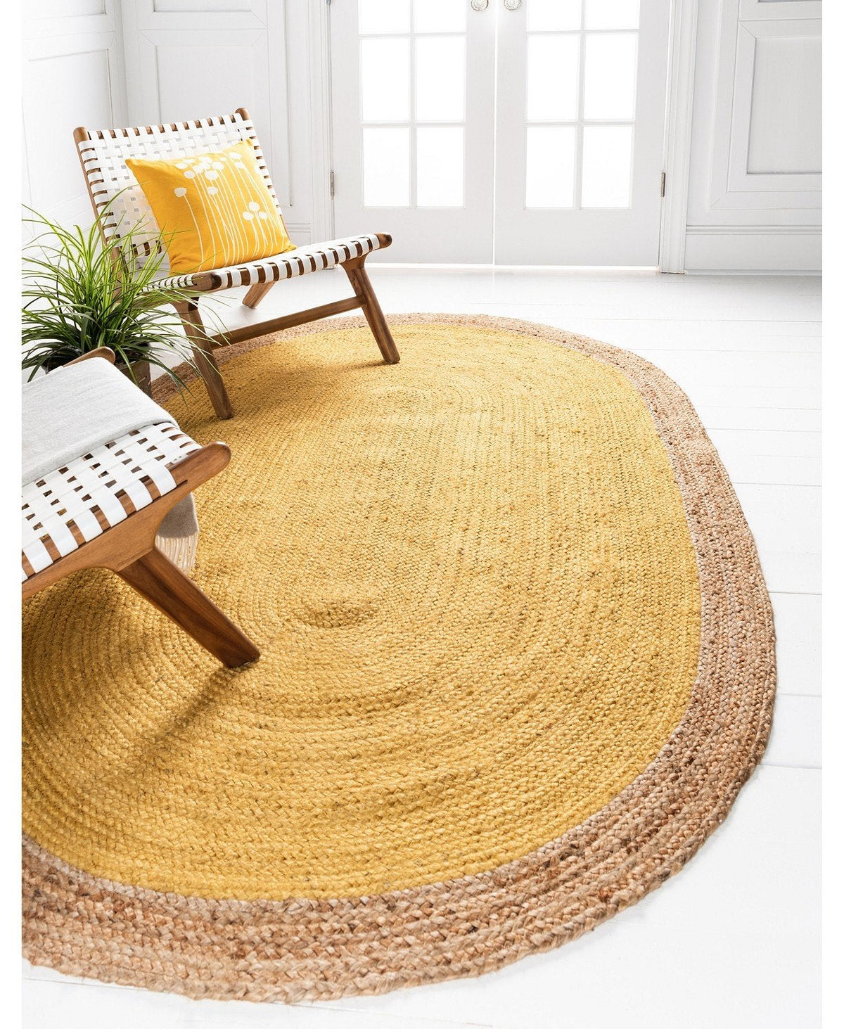 Blue Multicolor Jute Braided Runner Rugfor Living Room – Living Room Ready handmade by LoomifyHome