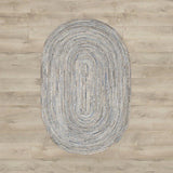 Blue Multicolor Jute Braided Oval Rugfor Living Room – 8 x 10 handmade by LoomifyHome