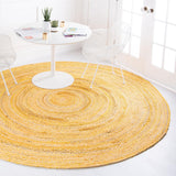 Beige Blue Jute Braided Round Rugfor Living Room – Artisan Style 26 handmade by LoomifyHome