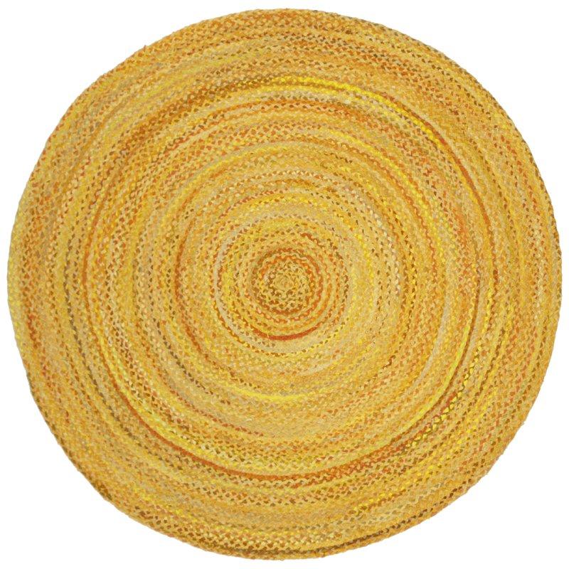 Beige Blue Jute Braided Round Rugfor Living Room – Artisan Style 26 handmade by LoomifyHome