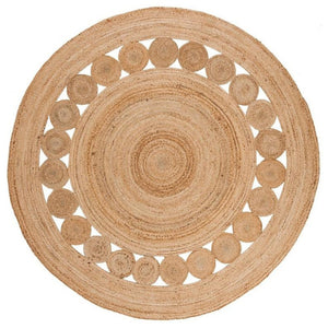 White Beige Jute Braided Round Rugfor Living Room – Carpets handmade by LoomifyHome