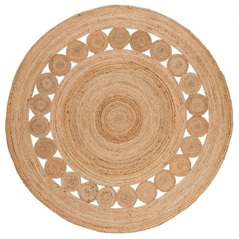White Beige Jute Braided Round Rugfor Living Room – Carpets handmade by LoomifyHome