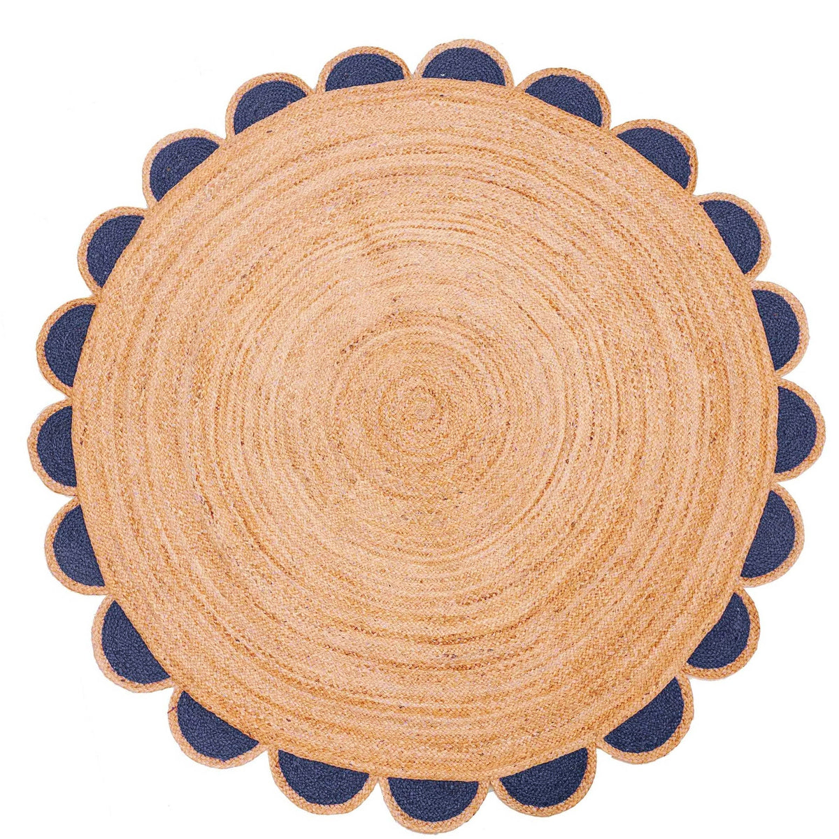 White Beige Jute Braided Round Rugfor Living Room – Artisan Style One handmade by LoomifyHome