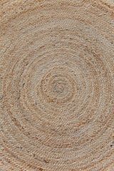 Beige Blue Jute Braided Round Rugfor Living Room – Customize handmade by LoomifyHome