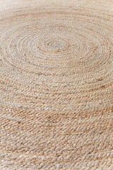 Beige Blue Jute Braided Round Rugfor Living Room – Shape handmade by LoomifyHome