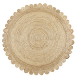 White Beige Jute Braided Round Rugfor Living Room – Circular handmade by LoomifyHome