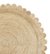 White Beige Jute Braided Round Rugfor Living Room – Circular handmade by LoomifyHome