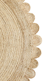 White Beige Jute Braided Round Rugfor Living Room – Circular handmade by LoomifyHome