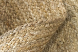 White Beige Jute Braided Round Rugfor Living Room – Circular handmade by LoomifyHome