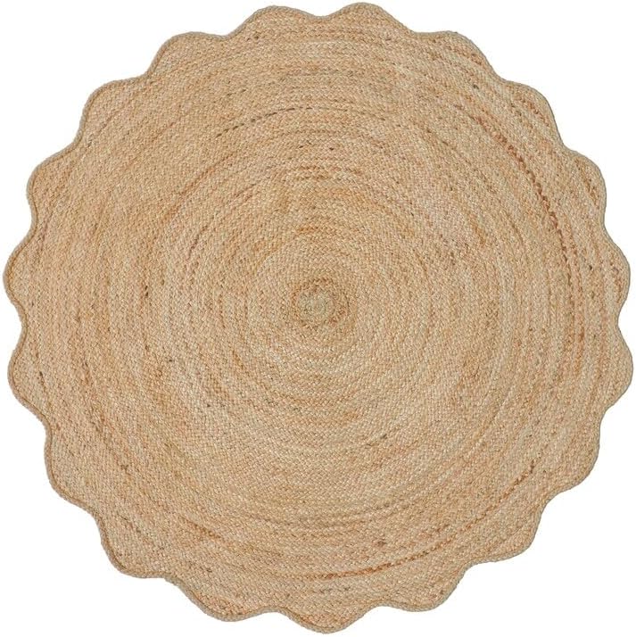 White Beige Jute Braided Round Rugfor Living Room – Everyday Design handmade by LoomifyHome