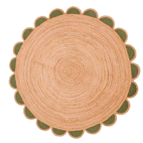 White Beige Jute Braided Round Rugfor Living Room – Artisan Style 1 handmade by LoomifyHome