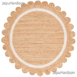 White Beige Jute Braided Doormatfor Living Room – Living Room Ready handmade by LoomifyHome