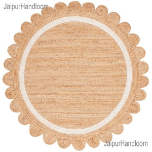 White Beige Jute Braided Doormatfor Living Room – Living Room Ready handmade by LoomifyHome