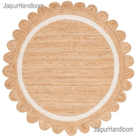 White Beige Jute Braided Doormatfor Living Room – Living Room Ready handmade by LoomifyHome