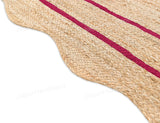 Beige Jute Braided Scalloped Rugfor Living Room – 4 x 5 handmade by LoomifyHome