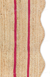 Beige Jute Braided Scalloped Rugfor Living Room – 4 x 5 handmade by LoomifyHome
