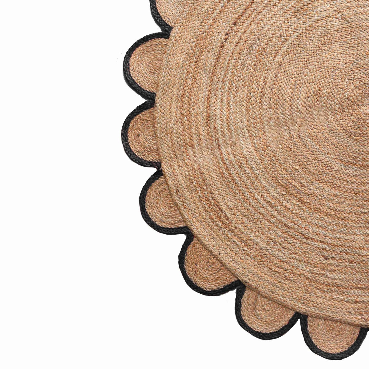 White Beige Jute Braided Half Moon Doormatfor Living Room – Artisan Style 9 handmade by LoomifyHome