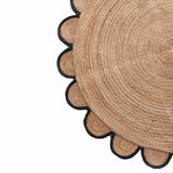 White Beige Jute Braided Half Moon Doormatfor Living Room – Artisan Style 9 handmade by LoomifyHome